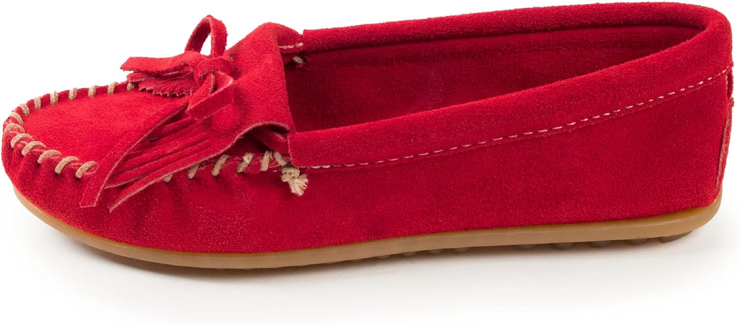 Minnetonka Women's Kilty Suede Hardsole Moccasin for Comfort