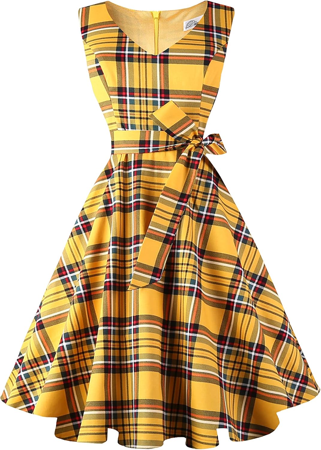 Vintage Sleeveless Cocktail Party Dress with Pockets for Women
