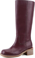 Women's Knee High Boots Square Toe Chunky Block Heel (Style G3B9)