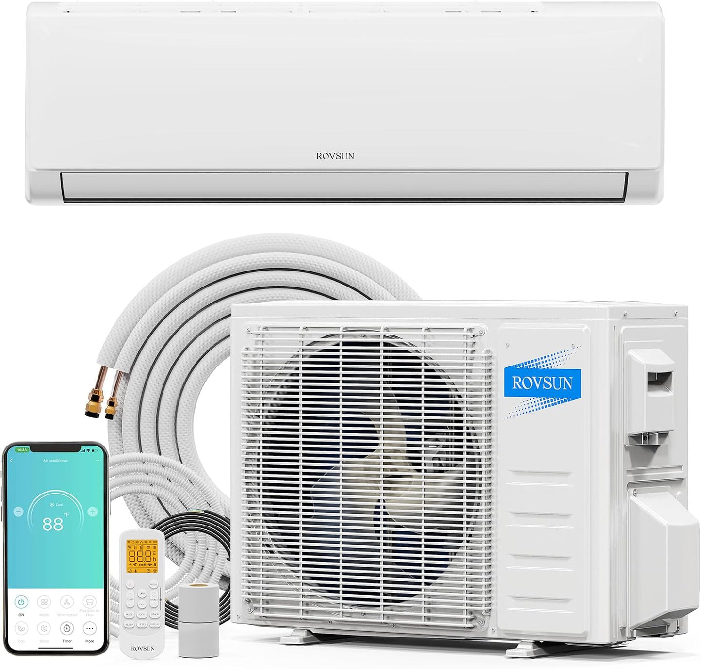 ROVSUN 12000 BTU Wifi Enabled Mini Split AC & Heater System