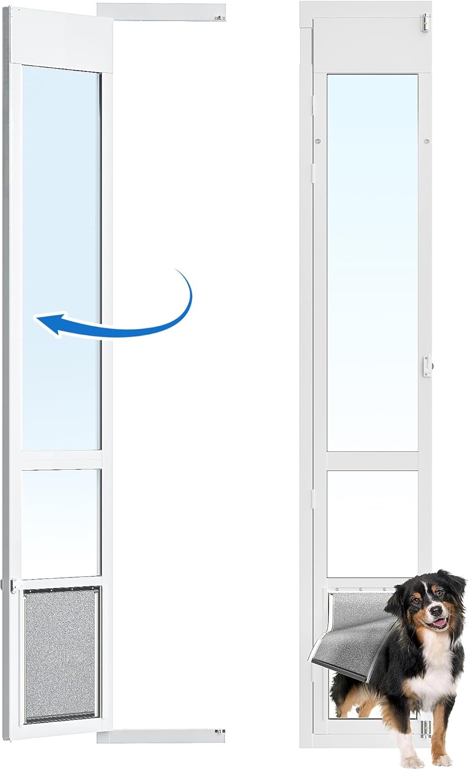 Large Dog Door for Sliding Glass Door - Adjustable Height 91 7/16