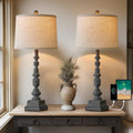 Vintage Farmhouse USB A+C Table Lamps Set of 2 - Rustic Bedside