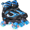 Nattork Kids Roller Skates Adjustable Quad Skates with Light Wheels is