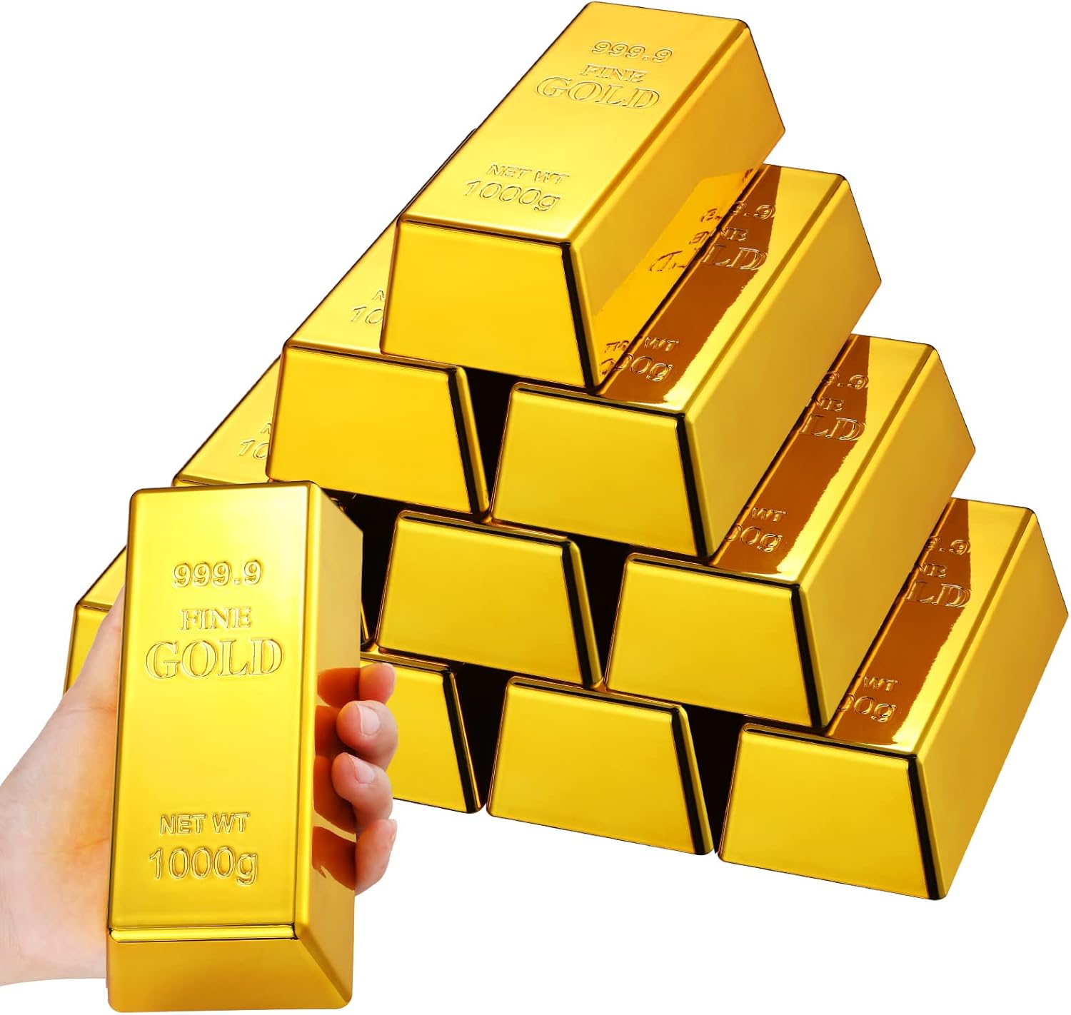 12 Pieces Fake Gold Bar Replica for Halloween Pirate Party Fun