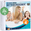 Waterproof Mattress Protector Full Size 4-Pack - Zippered Encasement