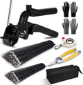 Stainless Steel Cable Tie Gun Kit - Heavy Duty Metal Zip Ties