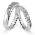 Meissa 2Pcs Couple Rings 925 Sterling Silver Adjustable Set - Matching