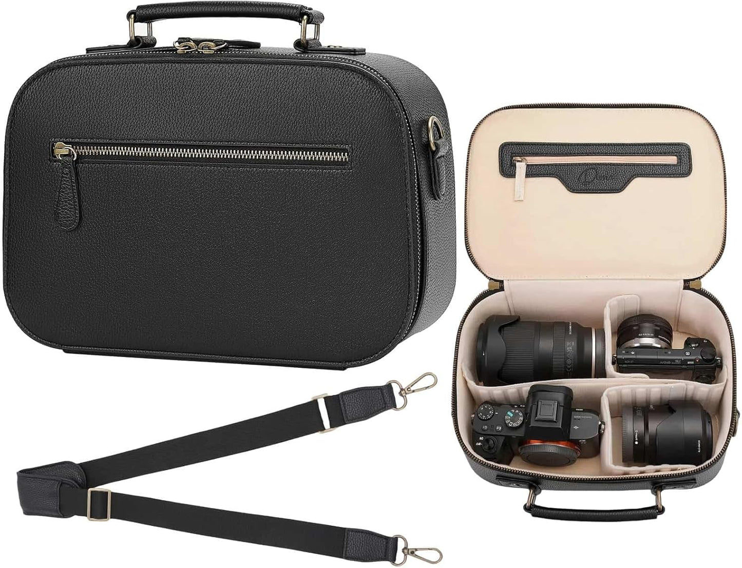 Camera Sling Bag for Photographers - Waterproof PU Leather Design