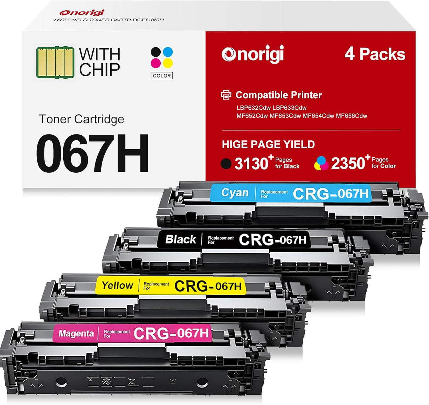 067H Toner Cartridge Set for Canon Printers - High Yield Quality