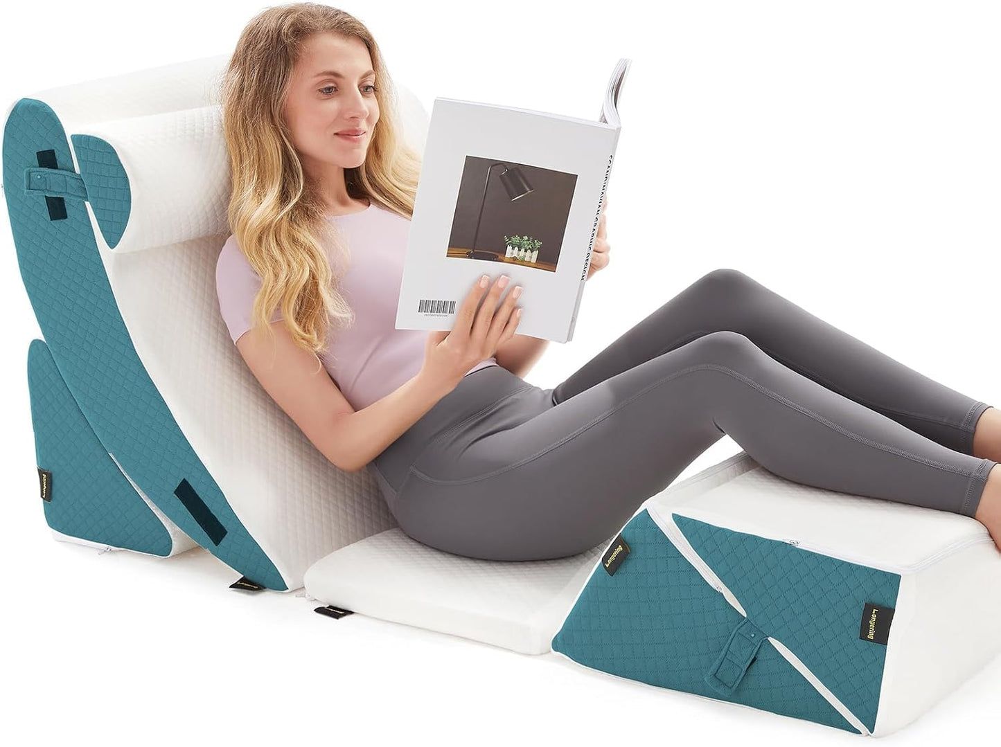 Orthopedic Bed Wedge Pillow Set for Neck and Leg Support