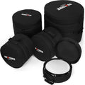 5 Piece 10mm Padded Drum Bag Set for 12,13,14,16,22 in - Protected