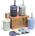 10oz Stainless Steel Kids Drinking Cups - Toddler Mason Jar Set