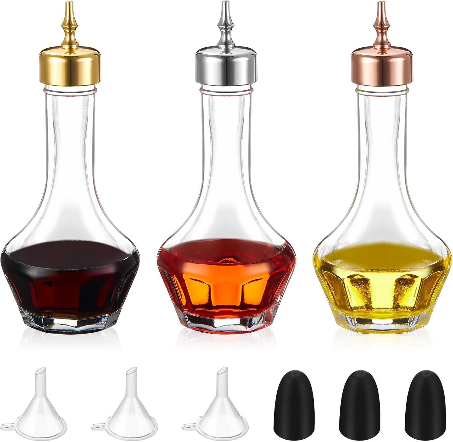 Bartender Essential: 3Pc Dash Bottle Set - Enhance Cocktails!
