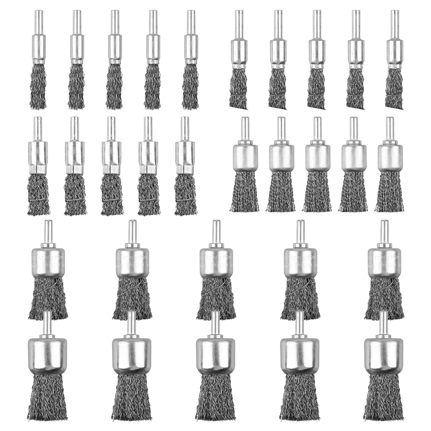 30 Pack Wire End Brush Set for Drill - Versatile Cleaning Tools