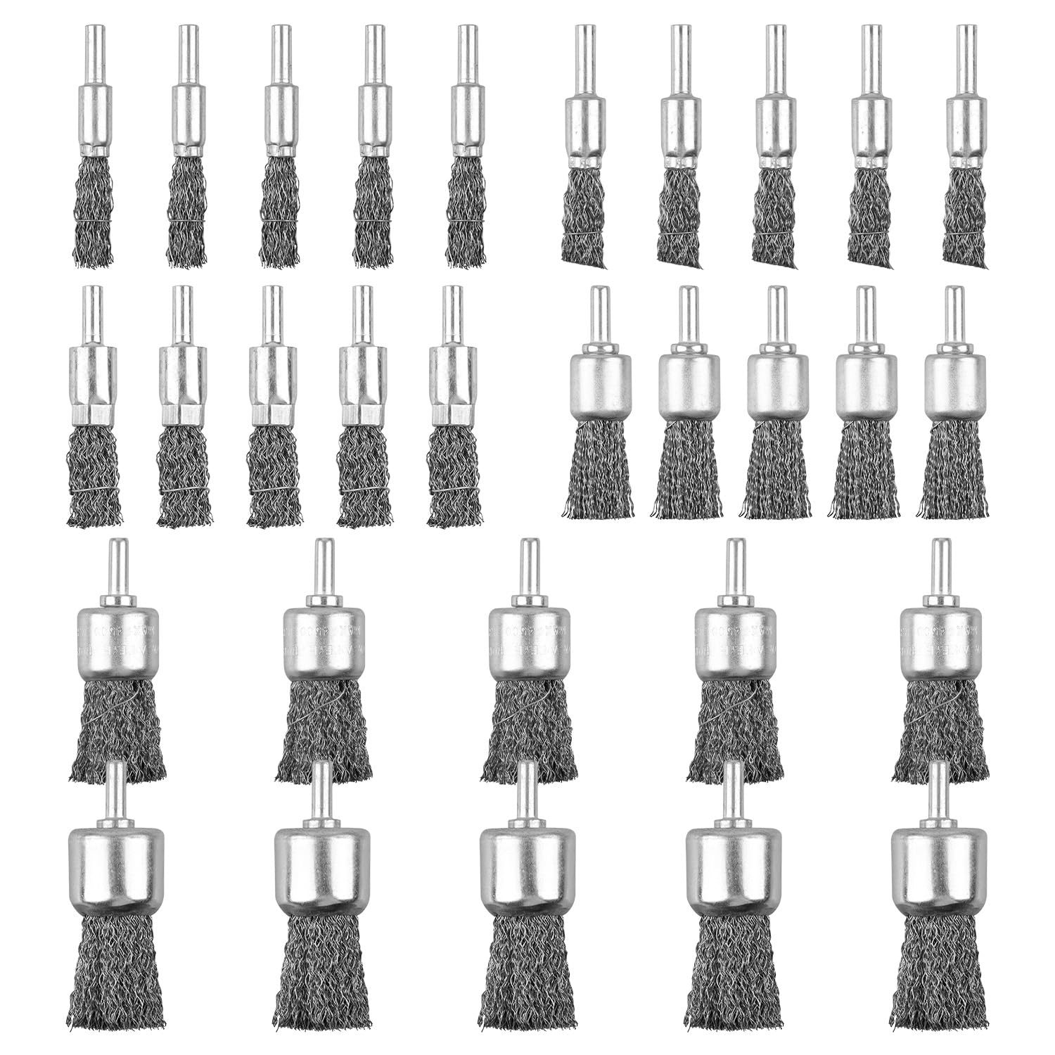 30 Pack Wire End Brush Set for Drill - Versatile Cleaning Tools