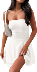 Strapless Tube Dress - Flowy Ruffle Tiered Summer Mini Dress