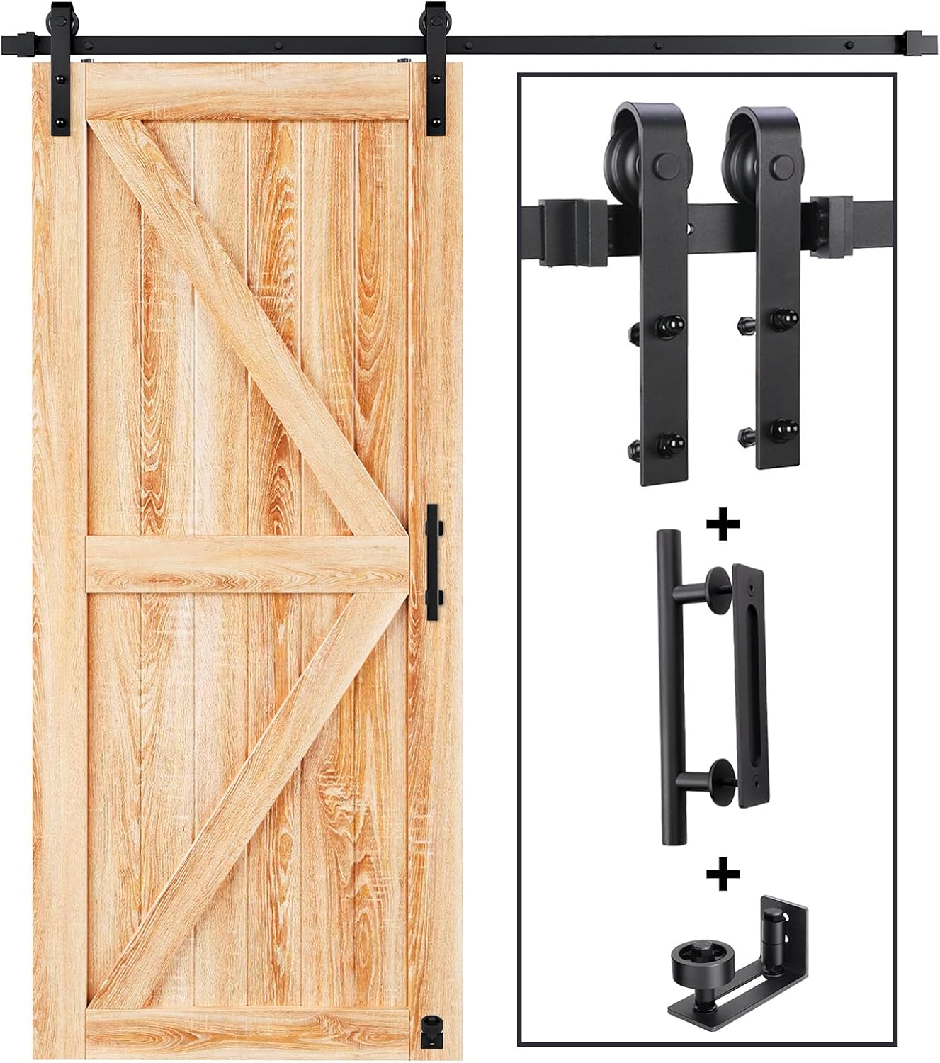 EaseLife 6.6 FT Sliding Barn Door Track Kit for Smooth Operation