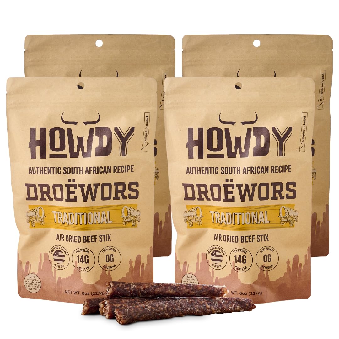 Howdysnax Handcraft Authentic Droewors Beef Sticks Snack Packs