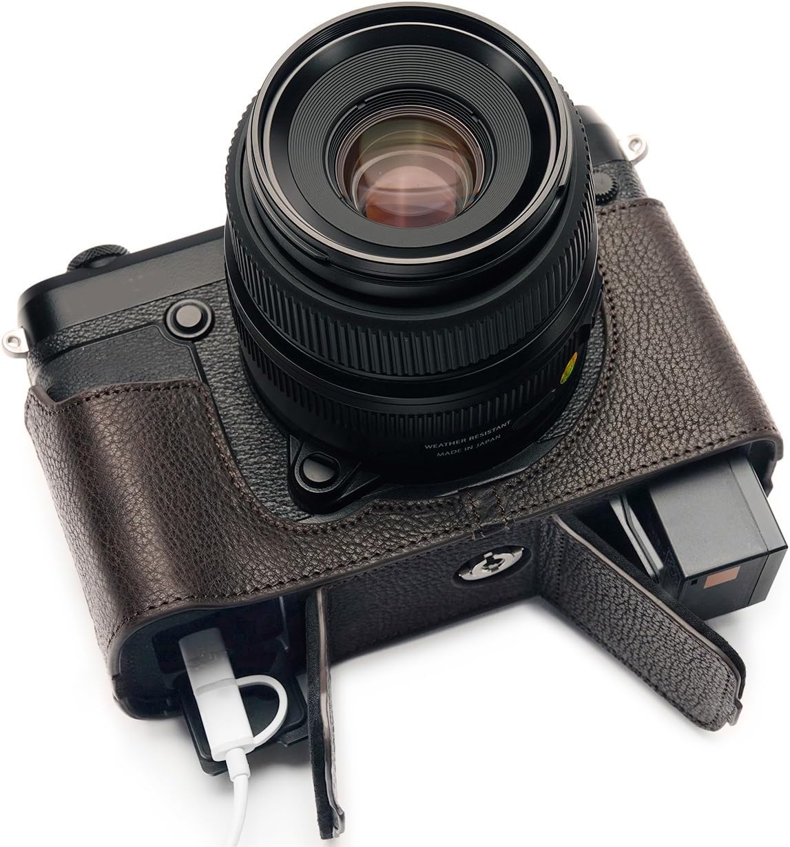 Handmade Genuine Leather Half Camera Case for FUJIFILM GFX 50R