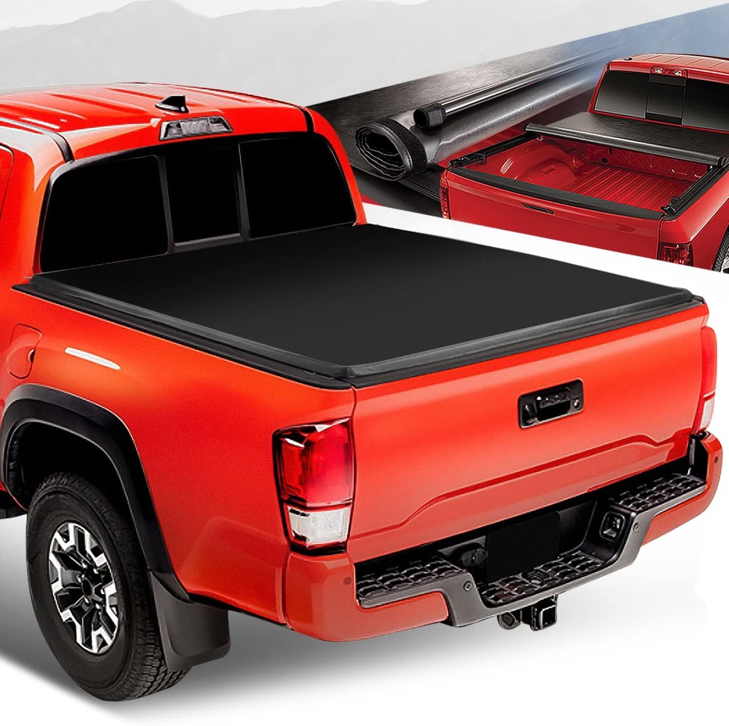Auto Dynasty Soft Roll-up Truck Bed Tonneau Cover for Tacoma