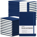 20 Pack College Ruled Notebooks Hardcover A5 Navy - Bulk Value