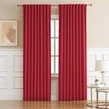 DUALIFE Red Room Darkening Curtains 52x84 in - Thermal Blackout Panels