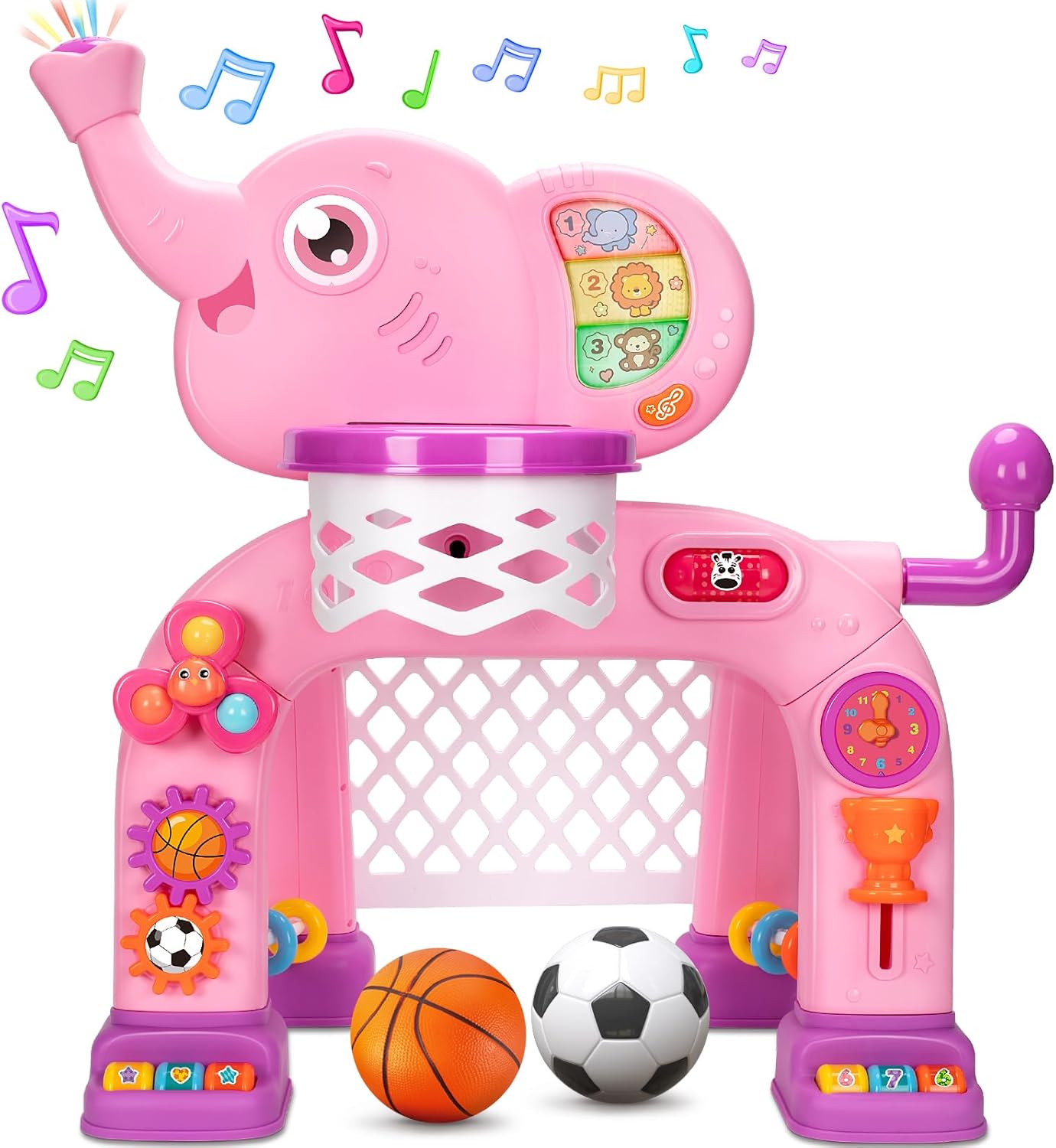 Toddler Basketball Hoop & Soccer Goal Interactive Musical Toy