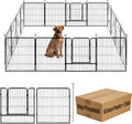 Dog Playpen Portable Metal Pet Fence 24-48 in - Tool-Free Setup