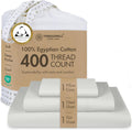 Twin Egyptian Cotton Sateen Sheet Set Light Grey - Cooling Comfort