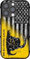 Rugged Shield iPhone 16 Pro Max Case - Don't Tread on Me US Camo