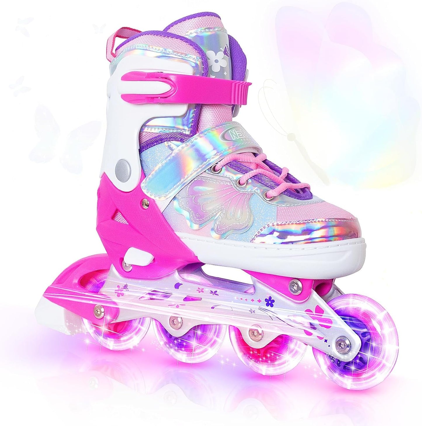 Nattork Girls Inline Skates for Kids with Adjustable Sizes