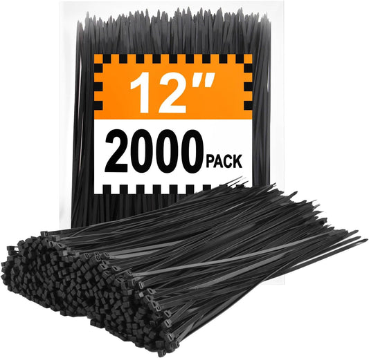 LOCKLOCK Zip Ties 12 inch - 2000 Pack for All Needs