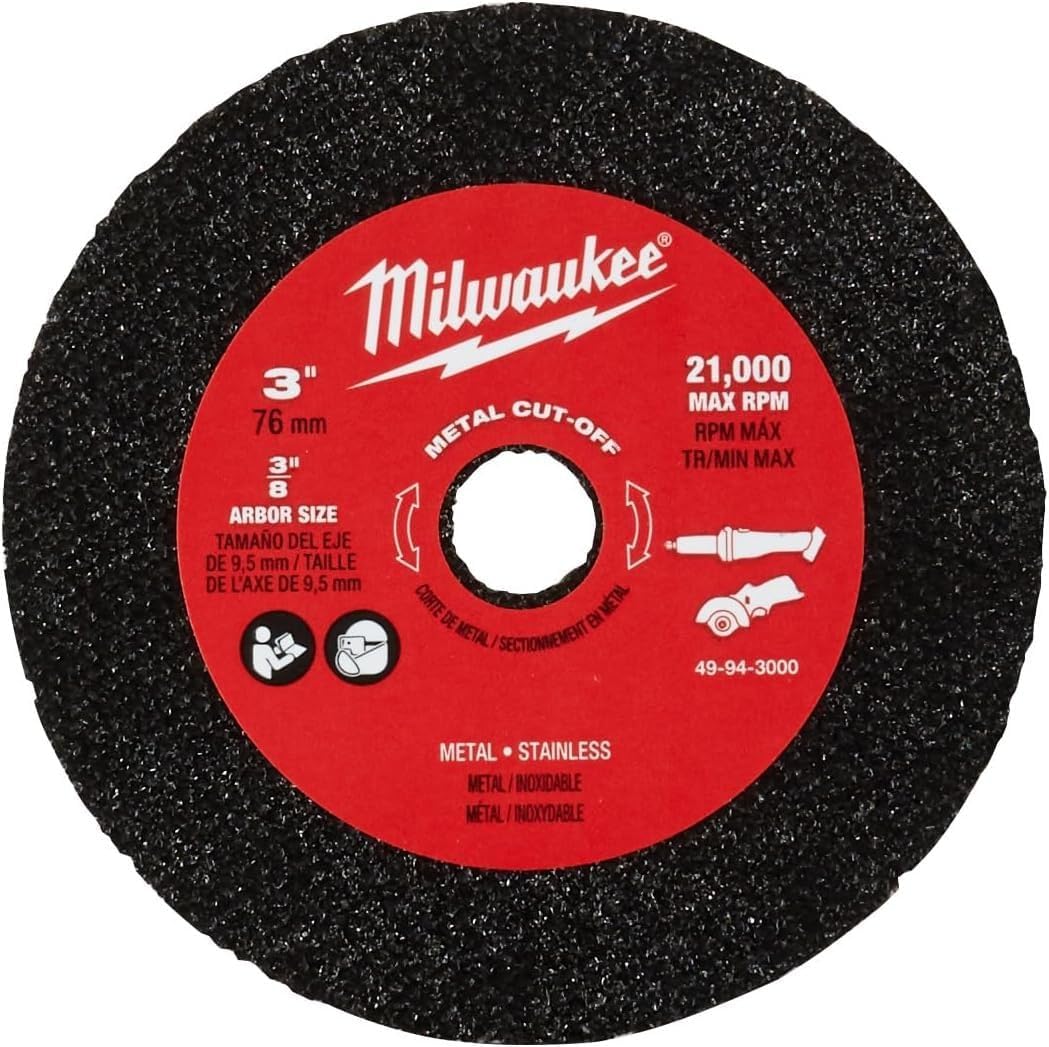 Milwaukee 3-inch Metal Cut Off Wheel - Precise Cutting Power