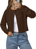 Womens Cropped Cardigan Sweaters Lightweight Cotton Knit - Cloud