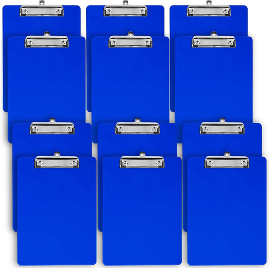 Blue Plastic Clipboard with Low Profile Clip - Fun & Durable
