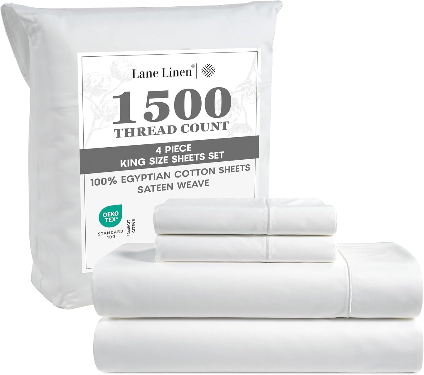 Luxury 100% Egyptian Cotton King Size Sheets Set - 1500 TC