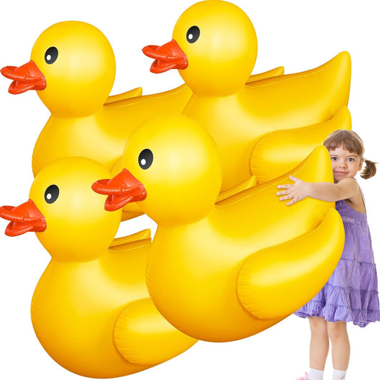 Hungdao 4 Pack 4 Feet Giant Inflatable Duck Pool Float