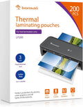 Bonsaii Laminating Sheets 200 PCS 3mil Letter Size - Clear Protection