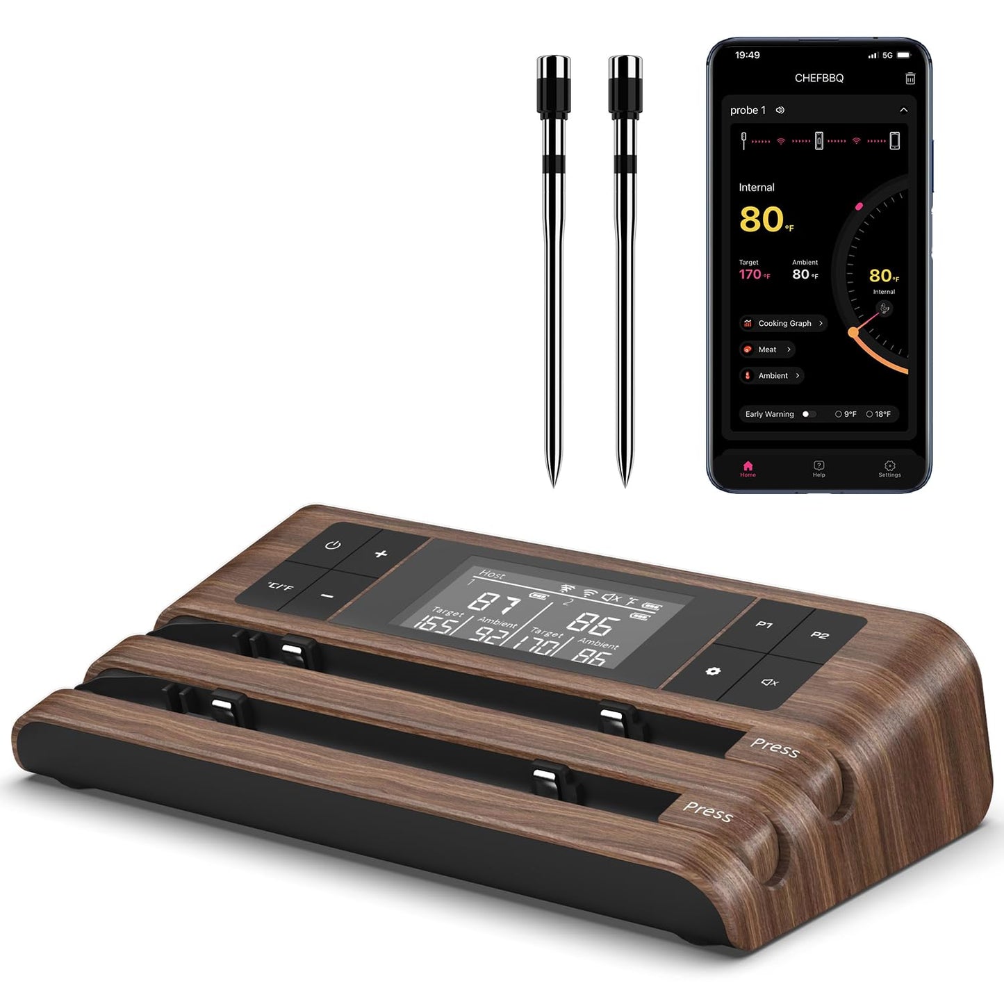 Wireless Smart Meat Thermometer for Precise Cooking Control
