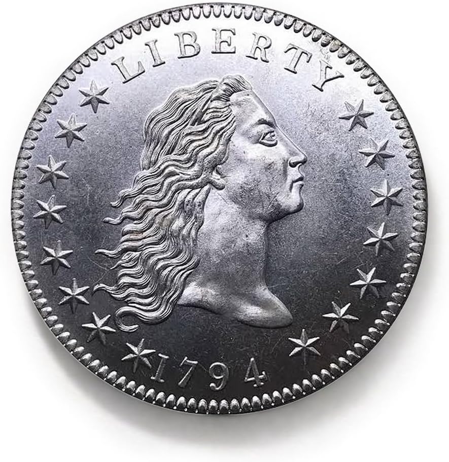 Antique Silver Coins Collection Featuring Flowing Hair Dollar