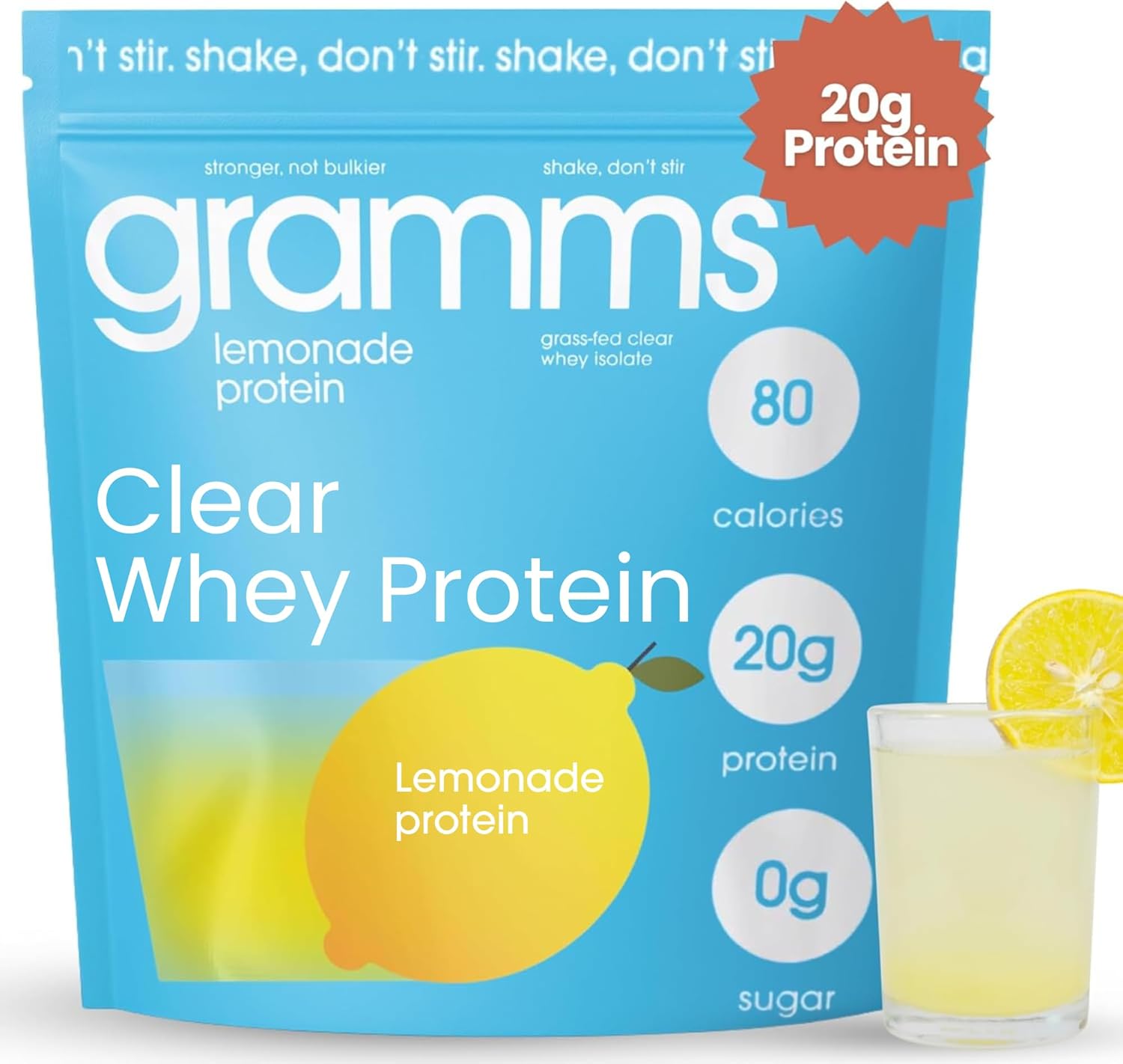 GRAMMS Clear Protein Powder for Women & Men - 20G Protein