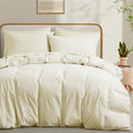 Cream White Cotton Duvet Cover King Size - Linen-Like Comfort