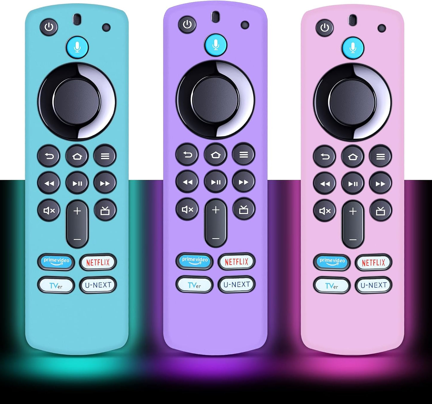 3-Pack Glow-in-the-Dark Firestick Remote Covers for Alexa Voice Remote 4K