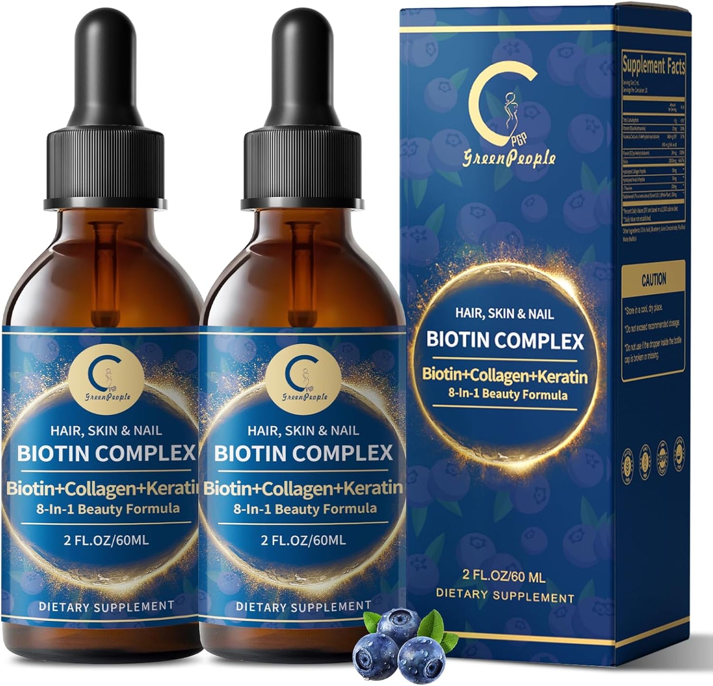 Liquid Biotin & Collagen Drops for Hair Growth Support