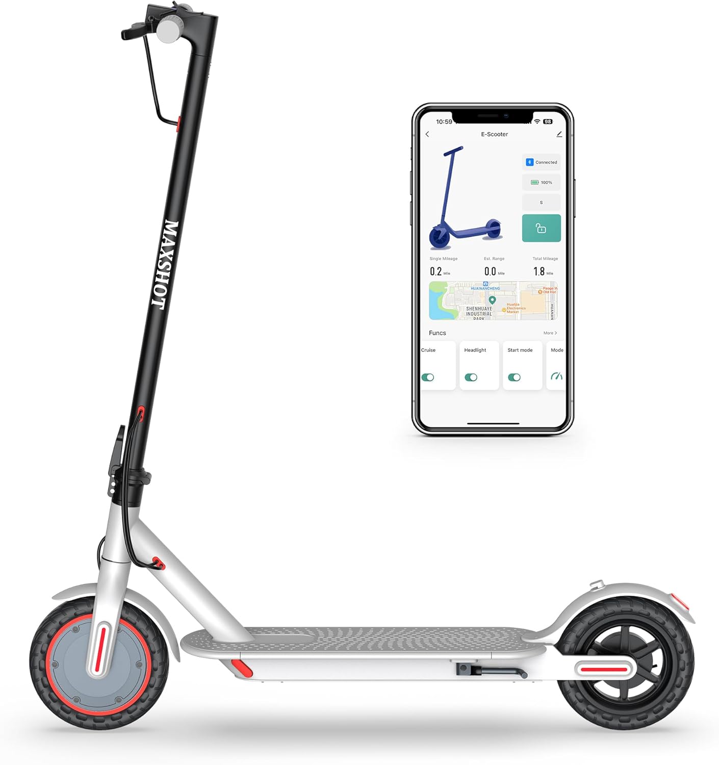 Maxshot Electric Scooter with Dual Braking and Long Range