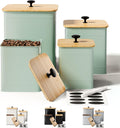 Kitchen Canisters for Countertop Set of 4 - Sage Green Airtight