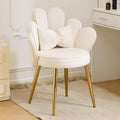 Petal Makeup Vanity Chair with Back - Comfortable Velvet Vanity Seat