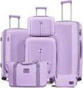 Joyway Luggage Sets 6 Piece PP Hardside Carry on Suitcase Set