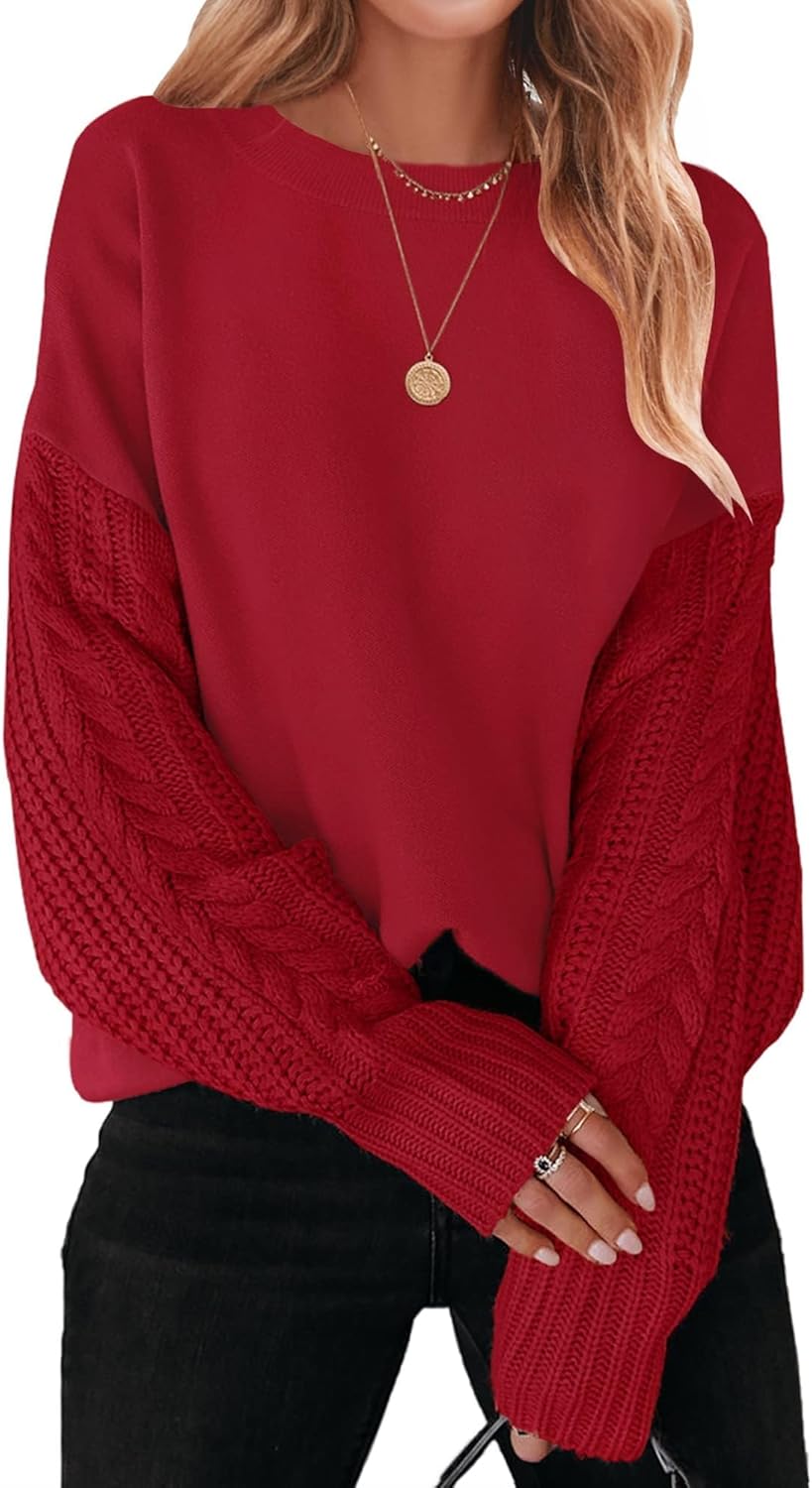ZESICA Women's Oversized Pullover Sweater for Fall Fashion