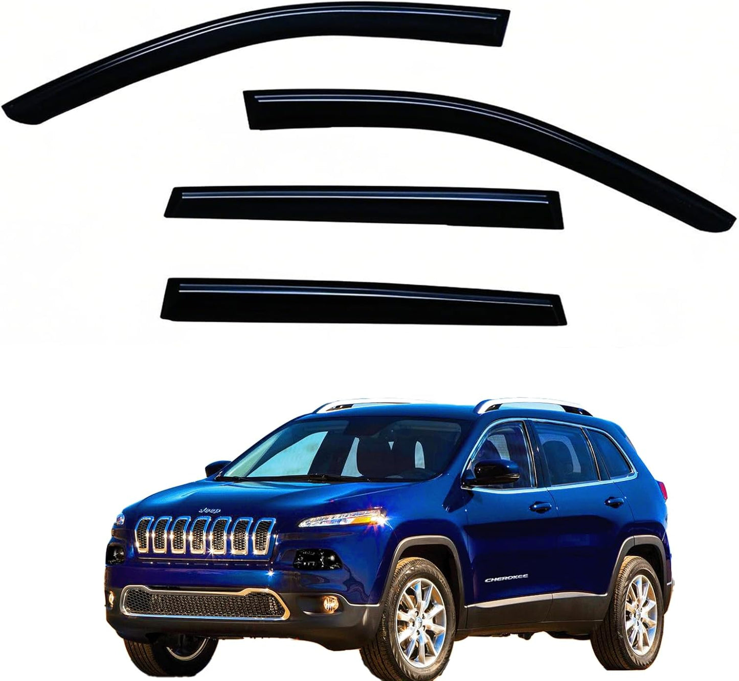 Window Visors Rain Guards for 2014-2021 Cherokee Vehicles